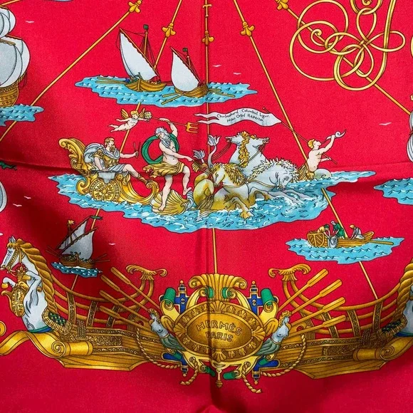 Hermes SILK SCARF “VOILE DE LUMIERE” 90cm square RED NWT/BOX - Picture 14 of 16